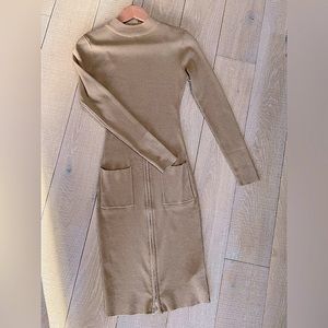 Revamped Beige Sweater Knit Midi Dress (M)